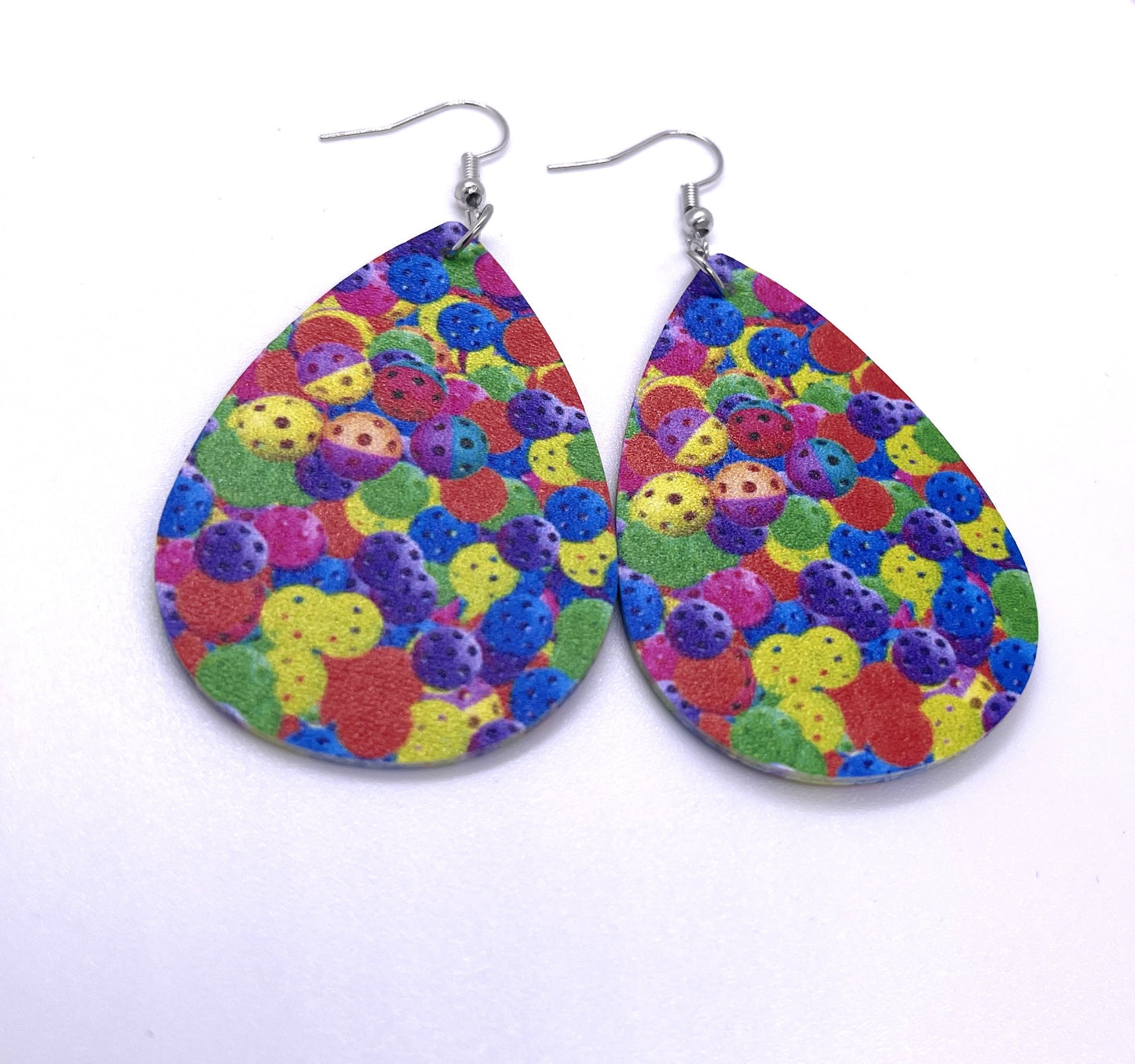 Colorful Pickleball Earrings