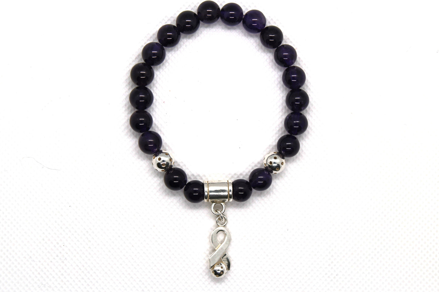 Courage - Women's Amethyst & 925 Pickleball Ribbon Bracelet