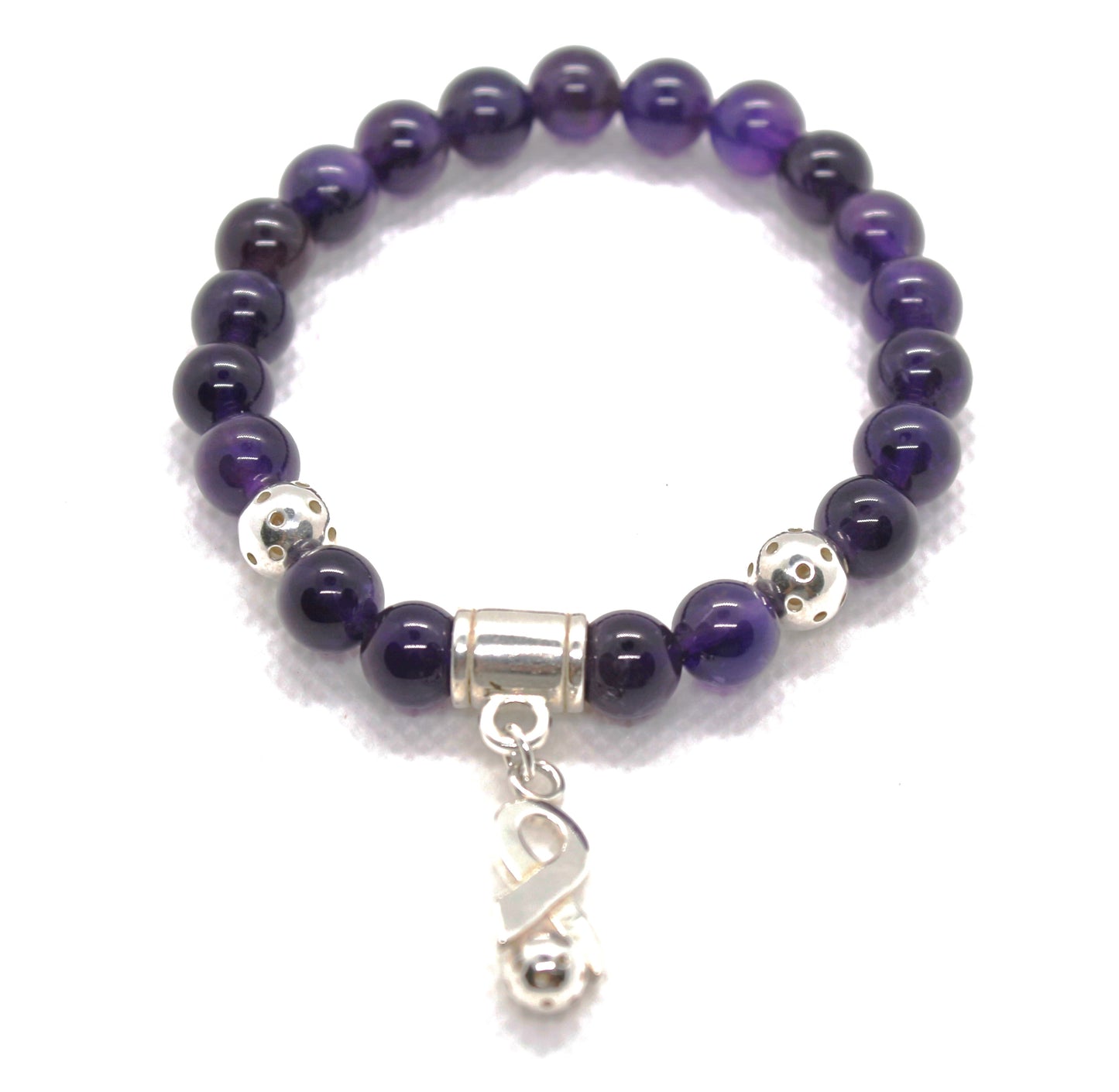 Courage - Women's Amethyst & 925 Pickleball Ribbon Bracelet