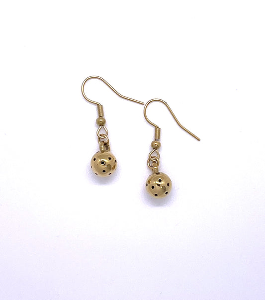 Skilled - Women's Stainless Steel & 18k Gold Pickleball Earrings