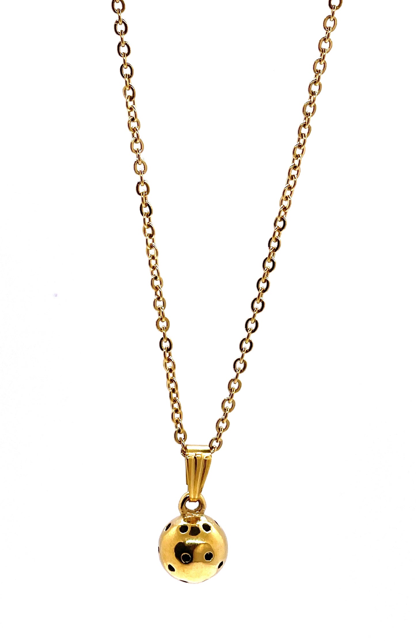 Savvy - Women's Stainless Steel & 18K Gold Pickleball Necklace